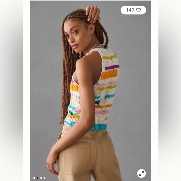 Anthropologie Pernille Rosenkilde Halter Knit Cropped Tank Size XL. - Picture 3 of 10